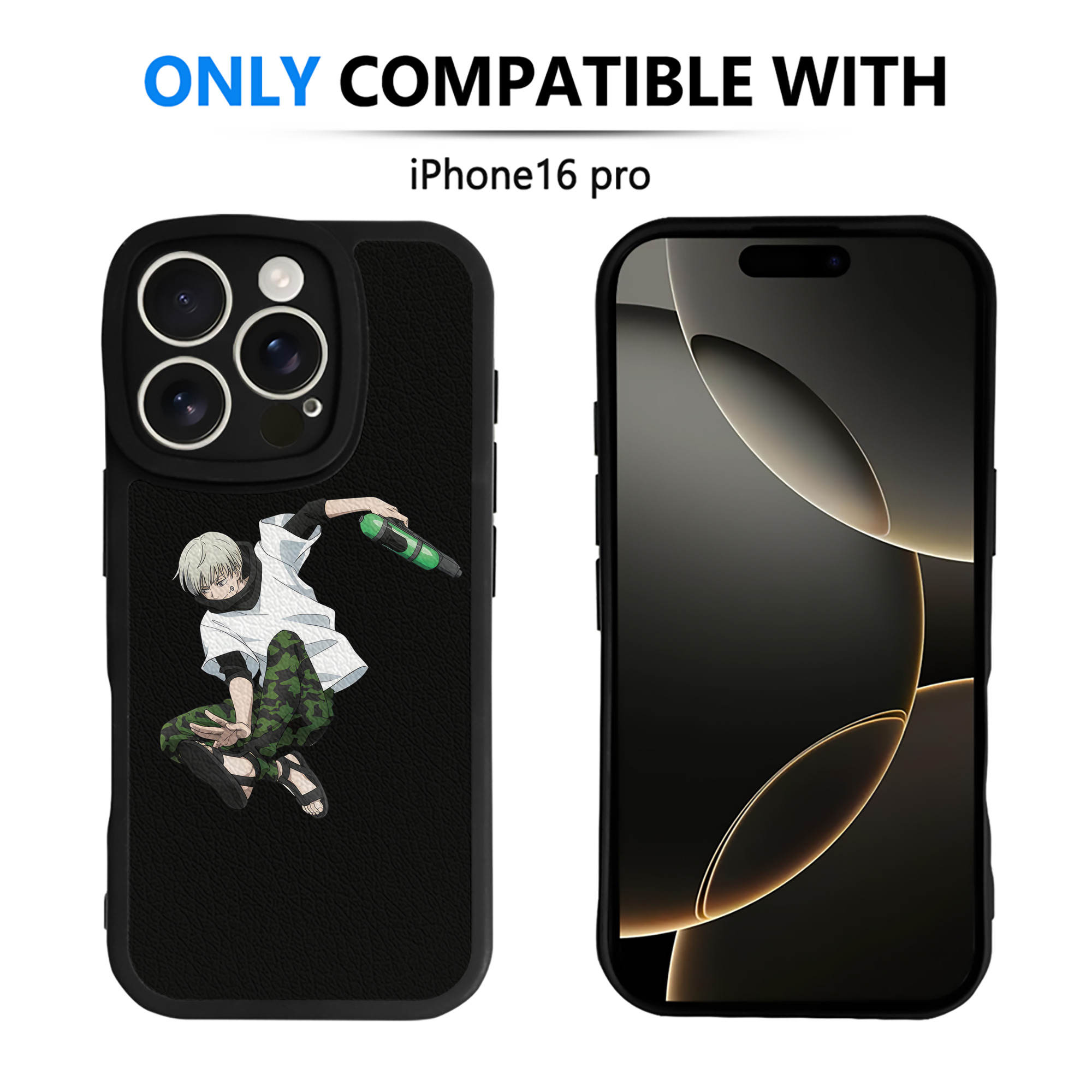 （画像用） 呪術廻戦 Jujutsu Kaisen 【iPhone 16シリーズ対応】シリコンスマホケース（レザー調） 材質：シリコン